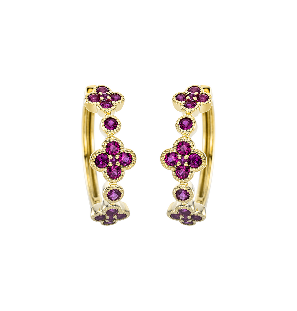 Brogle Classic ruby hoop earrings Brogle Classic ruby hoop earrings