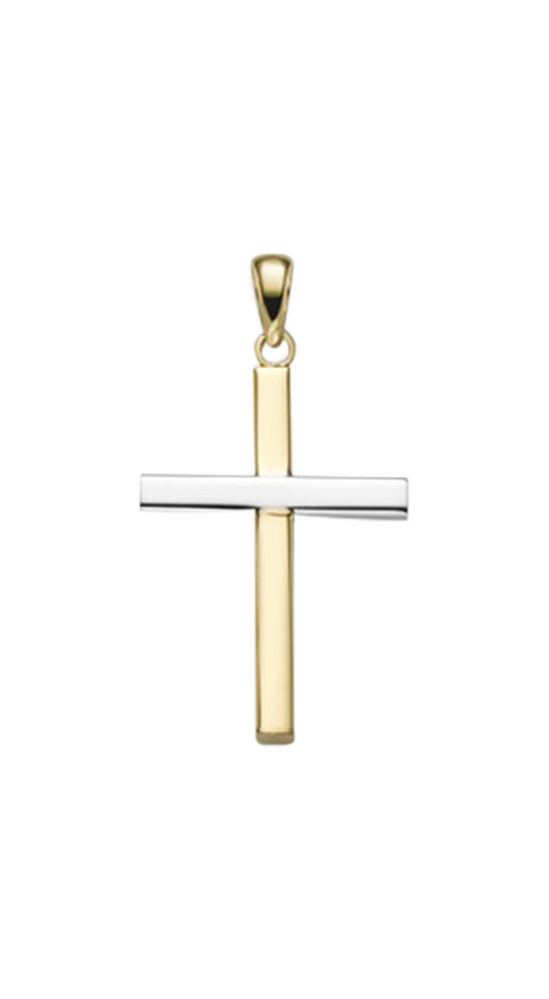 Brogle Classic Bicolor Kreuzanhänger aus Gold