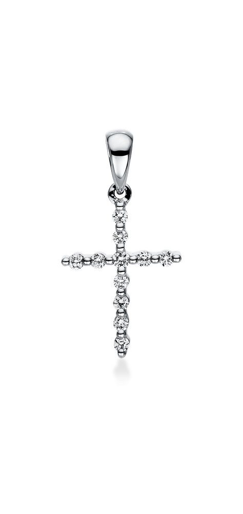 Brogle Classic cross pendant with diamonds