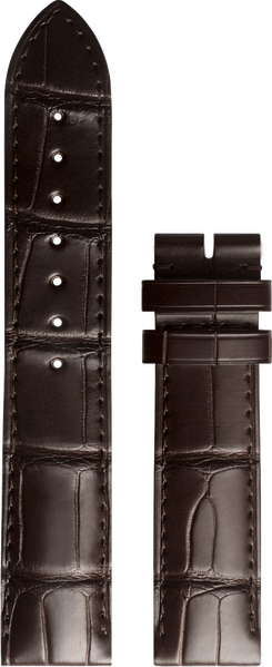 Longines Flagship Heritage brown alligator leather strap 19/17mm