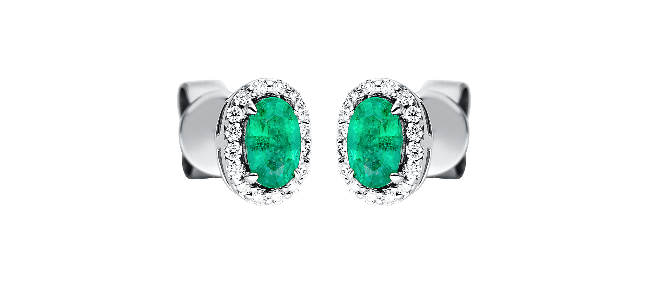 Brogle Classic emerald stud earrings