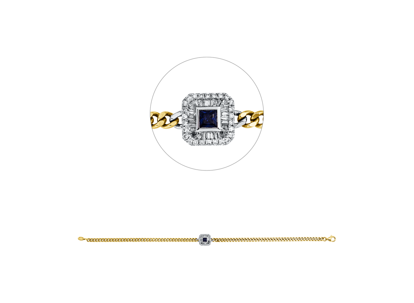 Brogle Classic bicolour sapphire bracelet