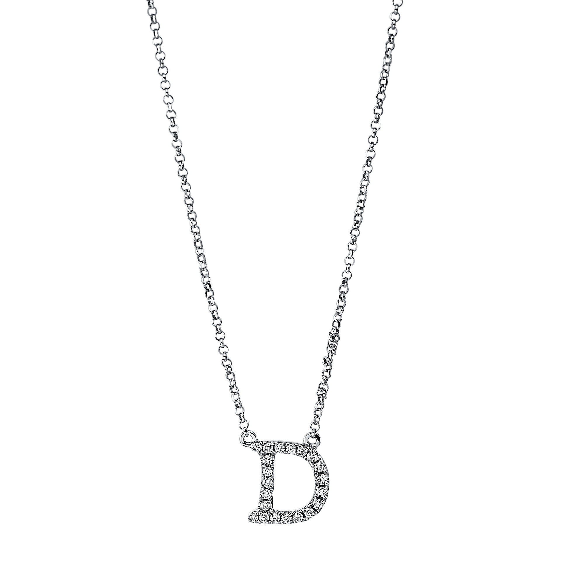 Brogle Classic necklace with diamond letter D Brogle Classic necklace with diamond letter D