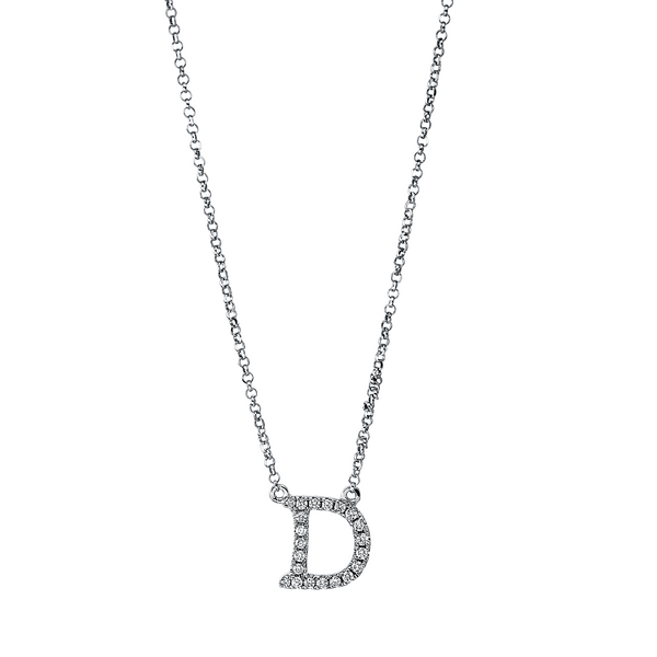 Brogle Classic necklace with diamond letter D Brogle Classic necklace with diamond letter D