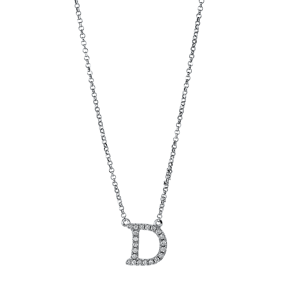 Brogle Classic necklace with diamond letter D Brogle Classic necklace with diamond letter D
