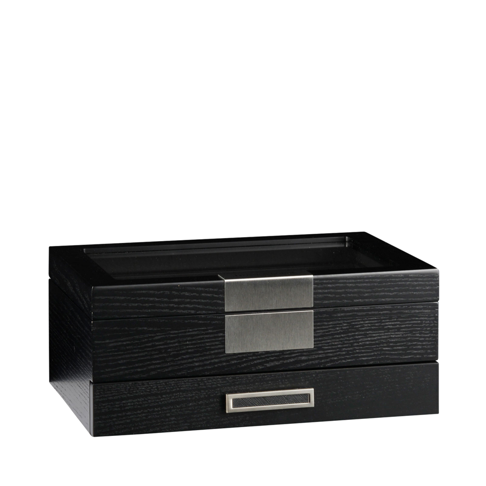 Heisse & Söhne watch box Monteray 10+ ash - black satin finish