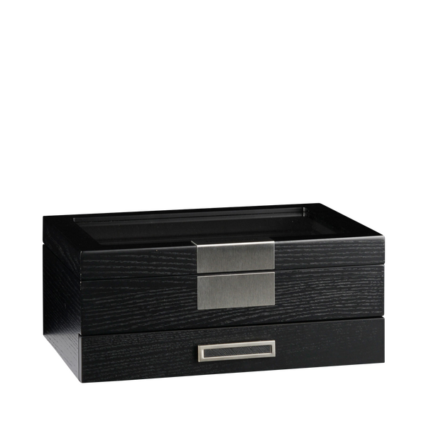 Heisse & Söhne watch box Monteray 10+ ash - black satin finish