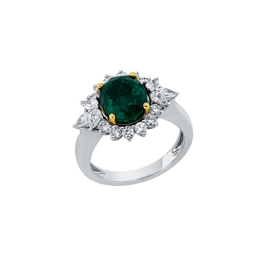 Brogle Selection bicolour emerald ring