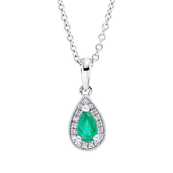 Brogle Classic gold chain with emerald pendant