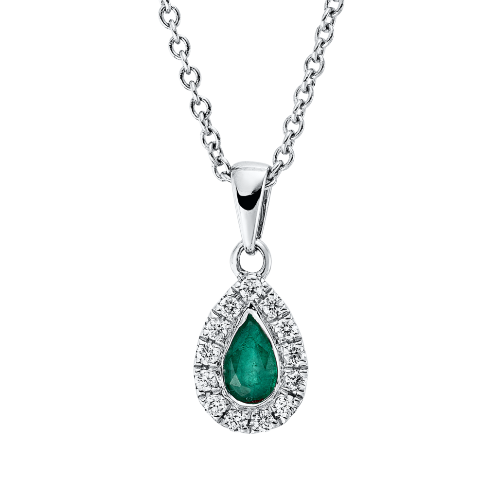 Brogle Classic necklace with emerald pendant