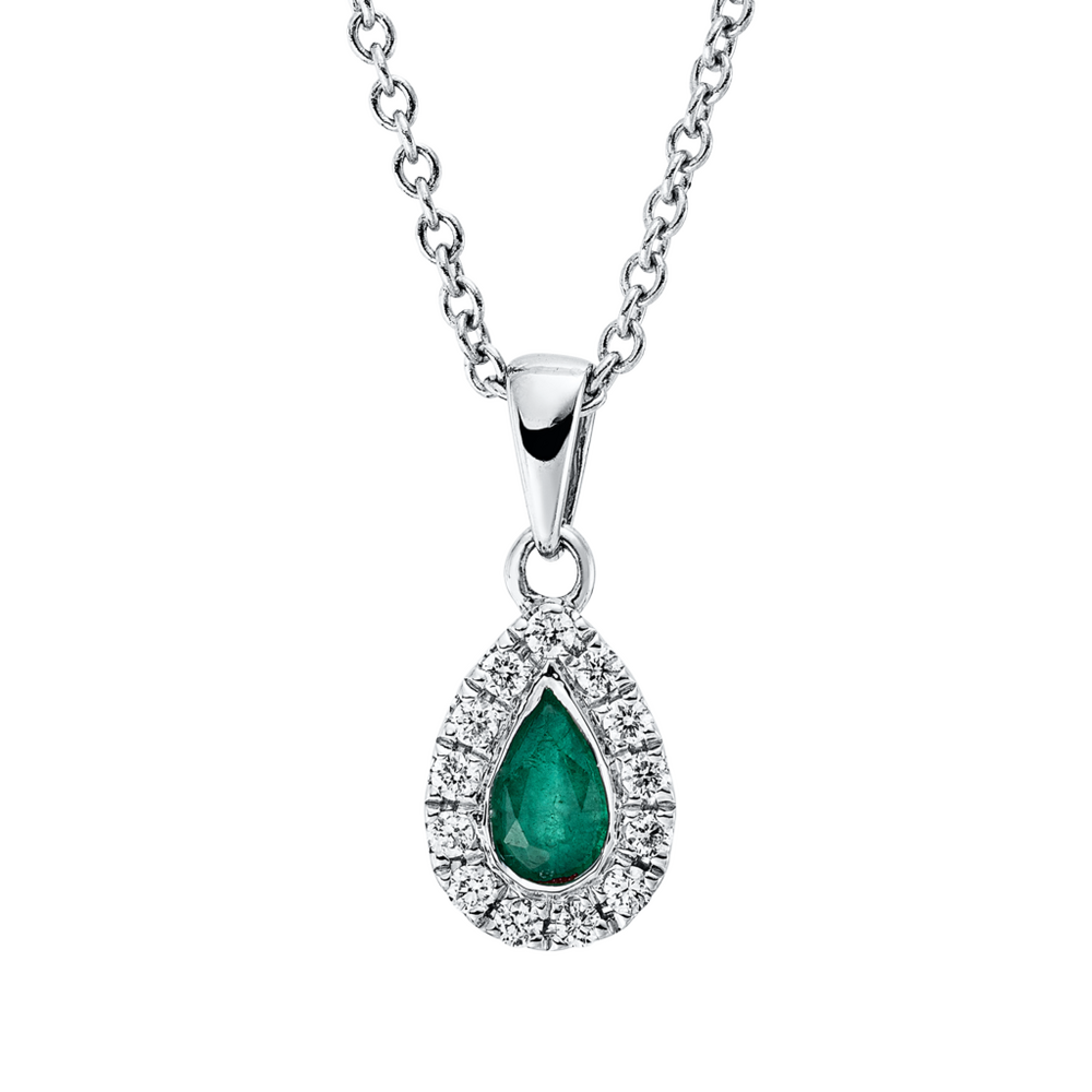 Brogle Classic necklace with emerald pendant