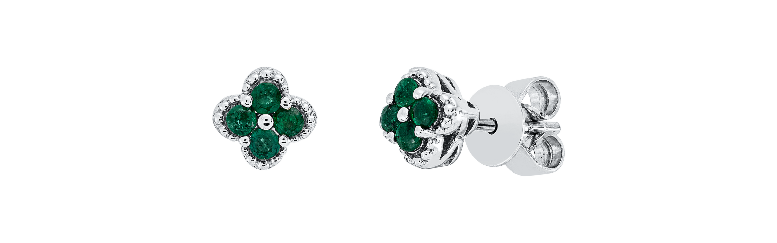 Brogle Classic emerald stud earrings