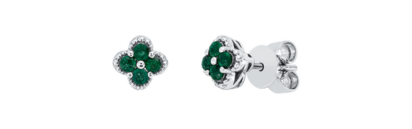 Brogle Classic emerald stud earrings