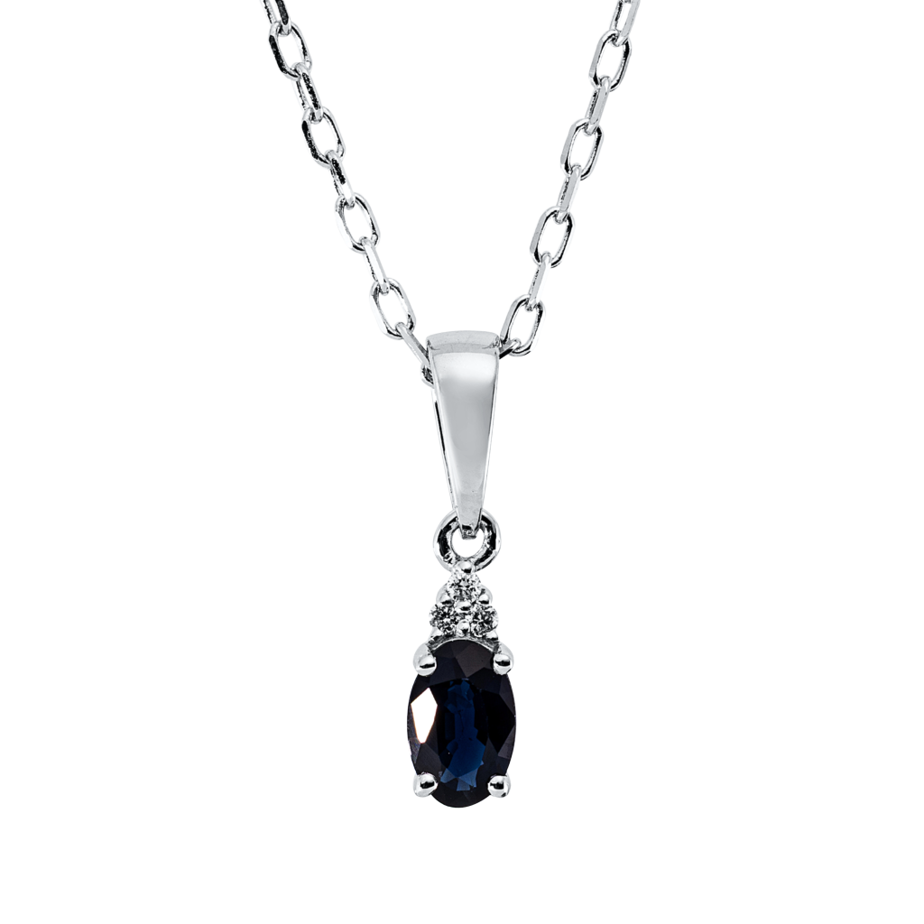 Brogle Classic necklace with sapphire pendant Brogle Classic necklace with sapphire pendant