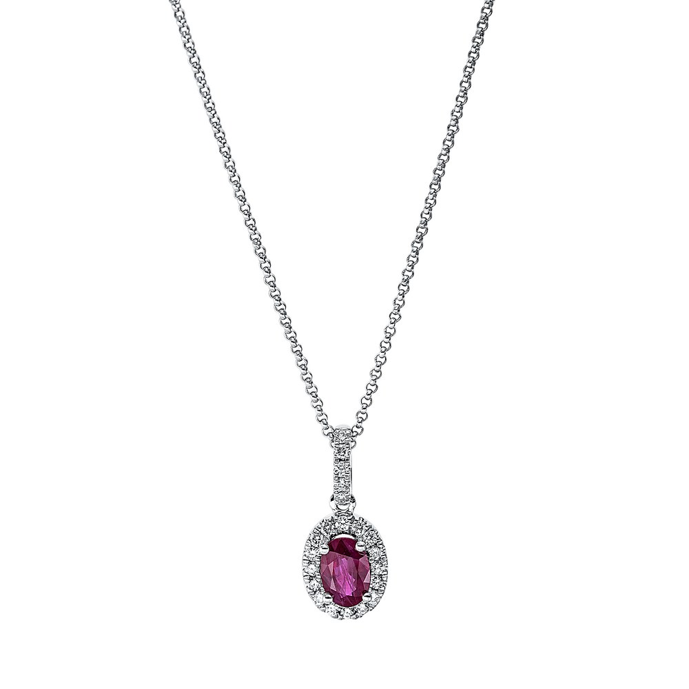 Brogle Classic gold chain with ruby pendant