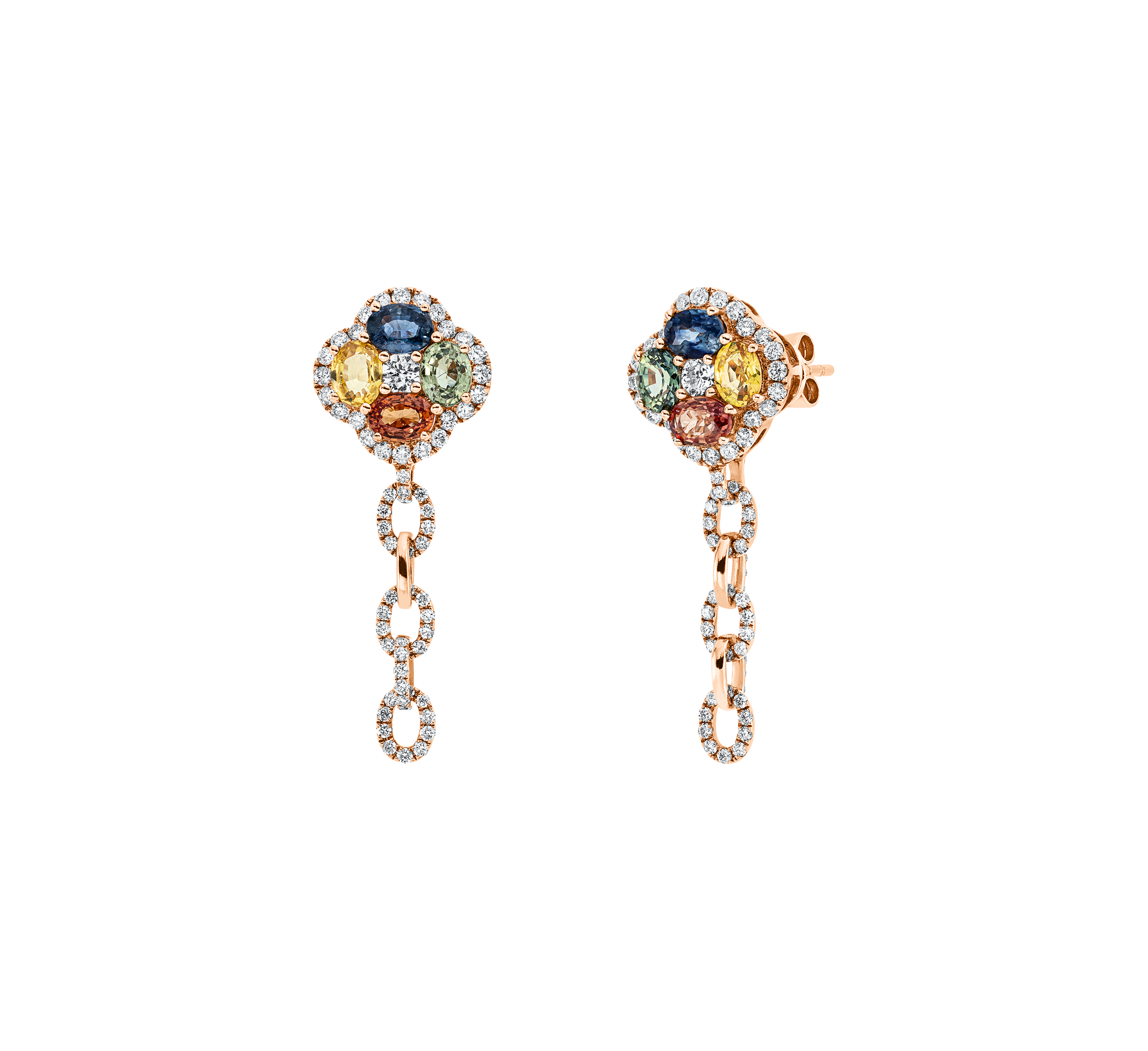 Brogle Classic Sapphire Tube Hanger Rainbow