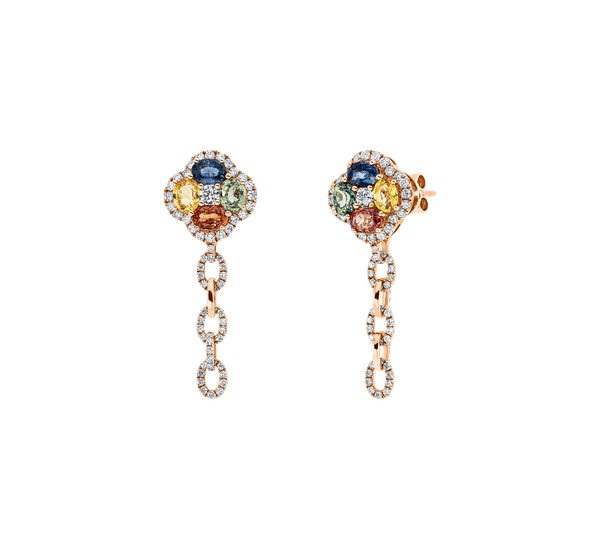 Brogle Classic Sapphire Tube Hanger Rainbow