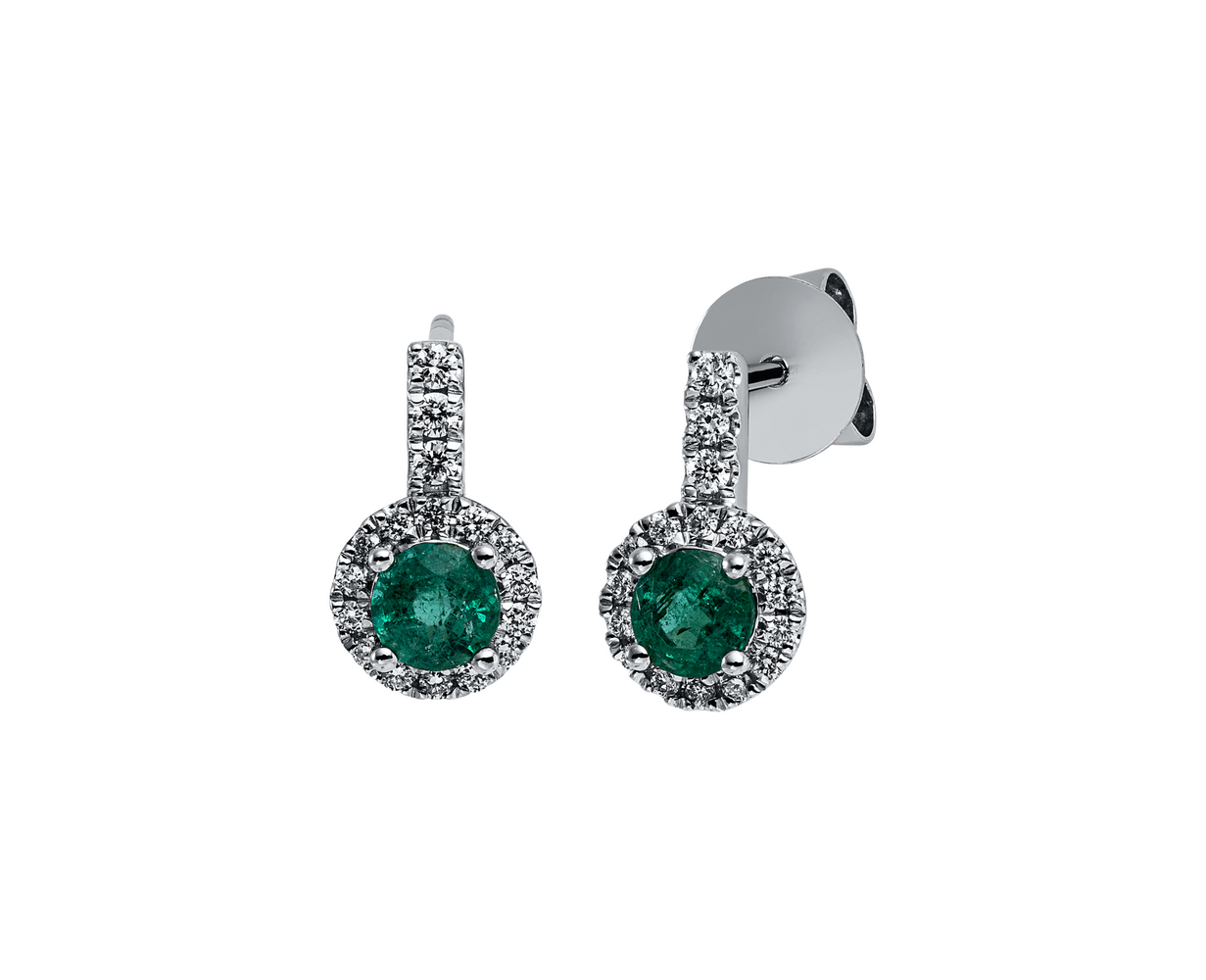 Brogle Classic emerald stud earrings