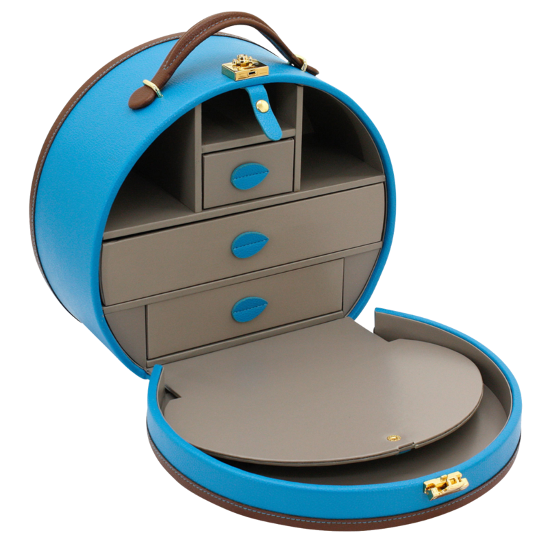 Friedrich Cosmetic Jewelry Case Ascot - La lumière bleue/Brown Friedrich Cosmetic Jewelry Case Ascot - La lumière bleue/Brown