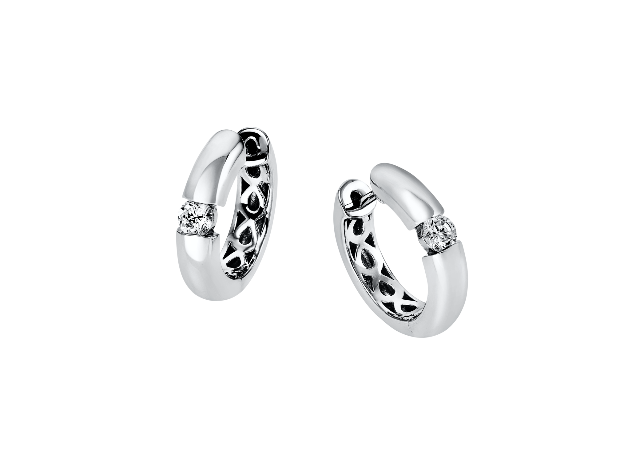 Brogle solitaire hoop earrings Brogle solitaire hoop earrings