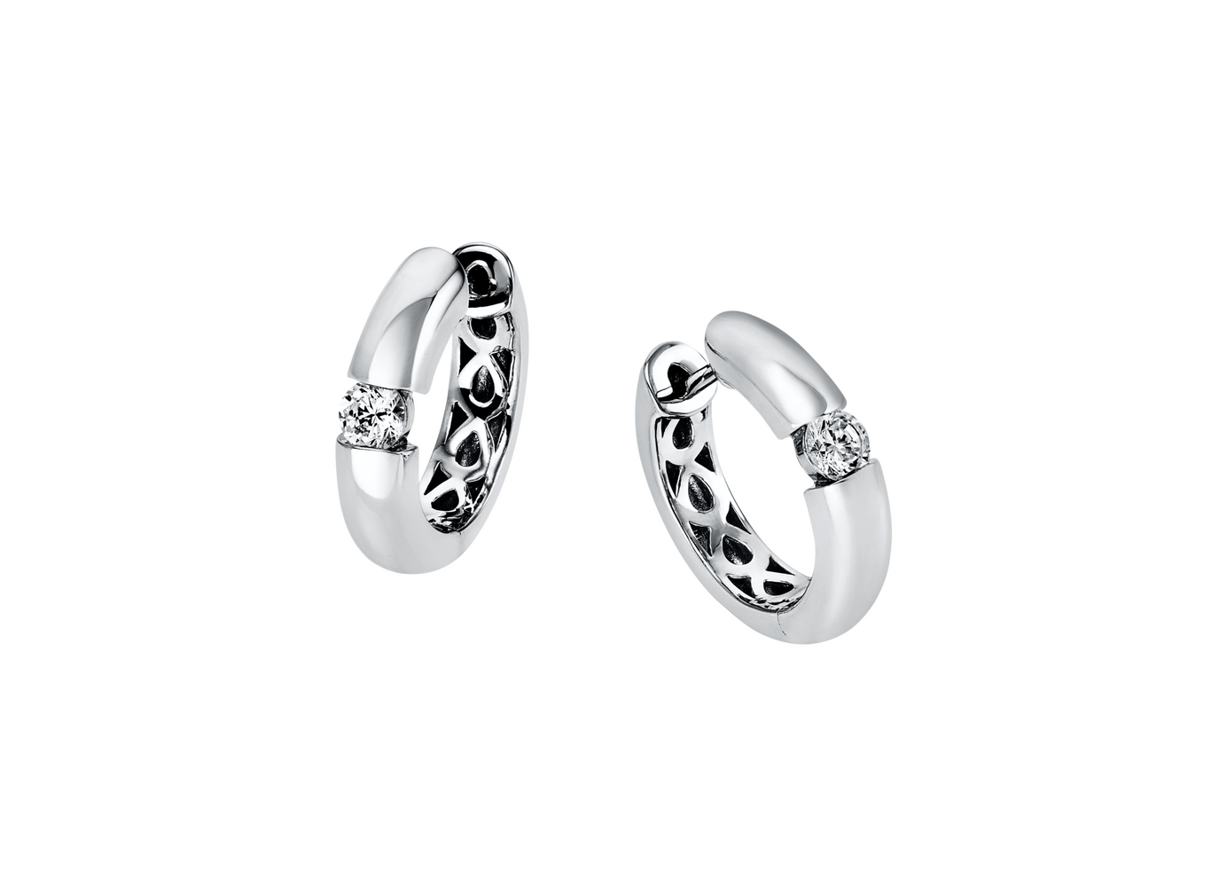 Brogle solitaire hoop earrings Brogle solitaire hoop earrings