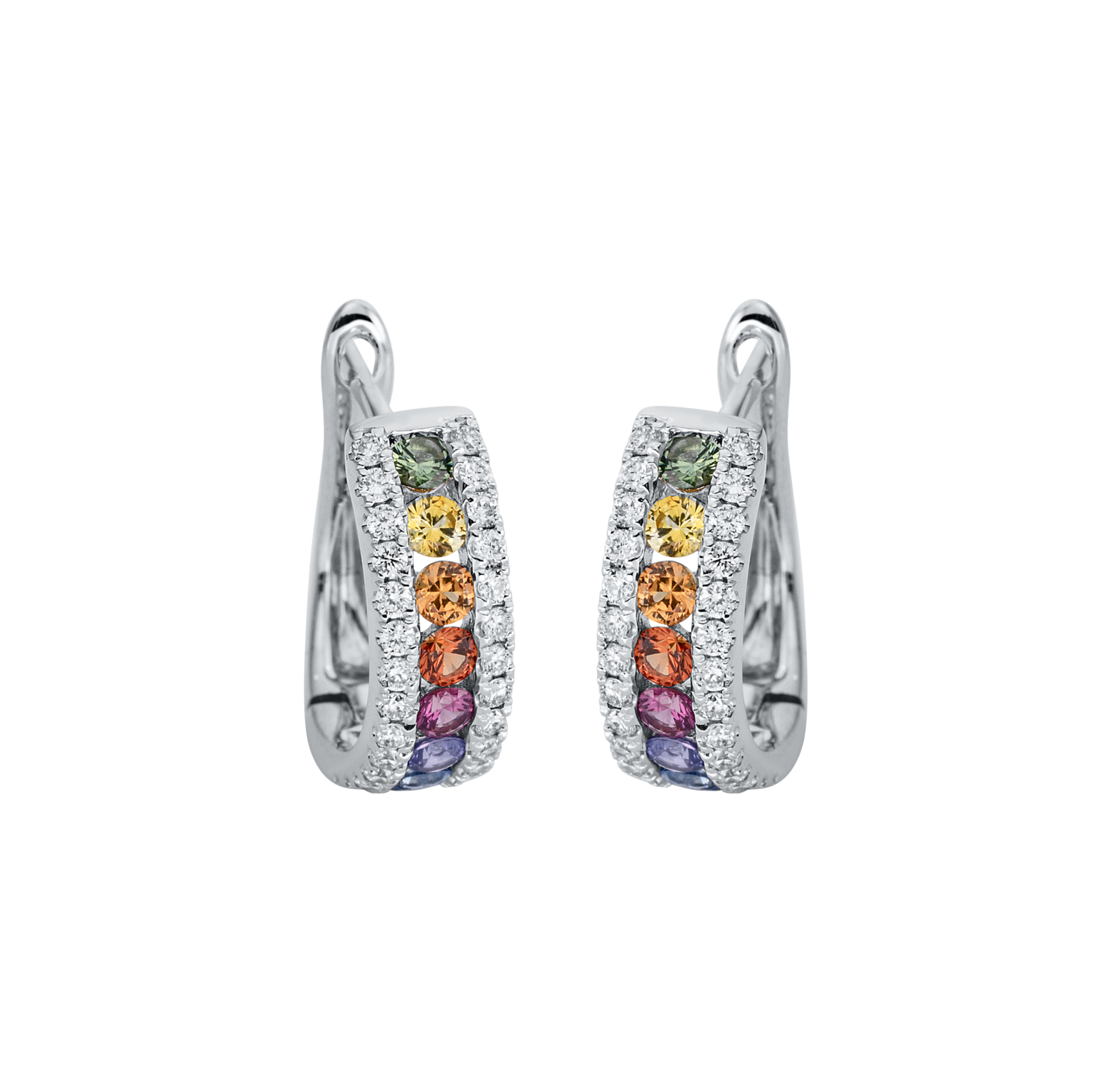 Brogle Classic sapphire hoop earrings Rainbow Brogle Classic sapphire hoop earrings Rainbow