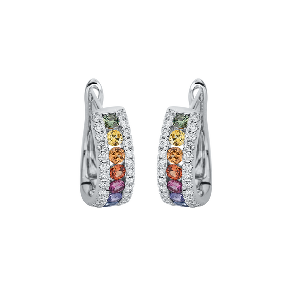 Brogle Classic sapphire hoop earrings Rainbow Brogle Classic sapphire hoop earrings Rainbow