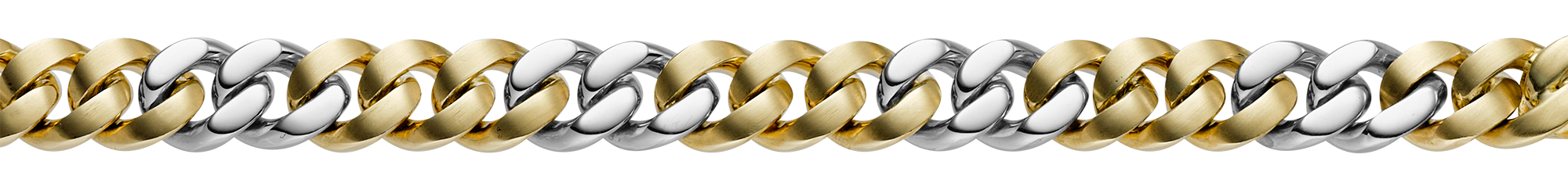Brogle Classic bicolour curb chain bracelet oval 10mm