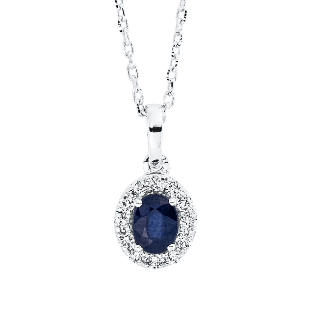 Brogle Classic gold chain with sapphire pendant