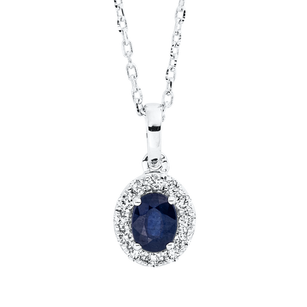 Brogle Classic gold chain with sapphire pendant