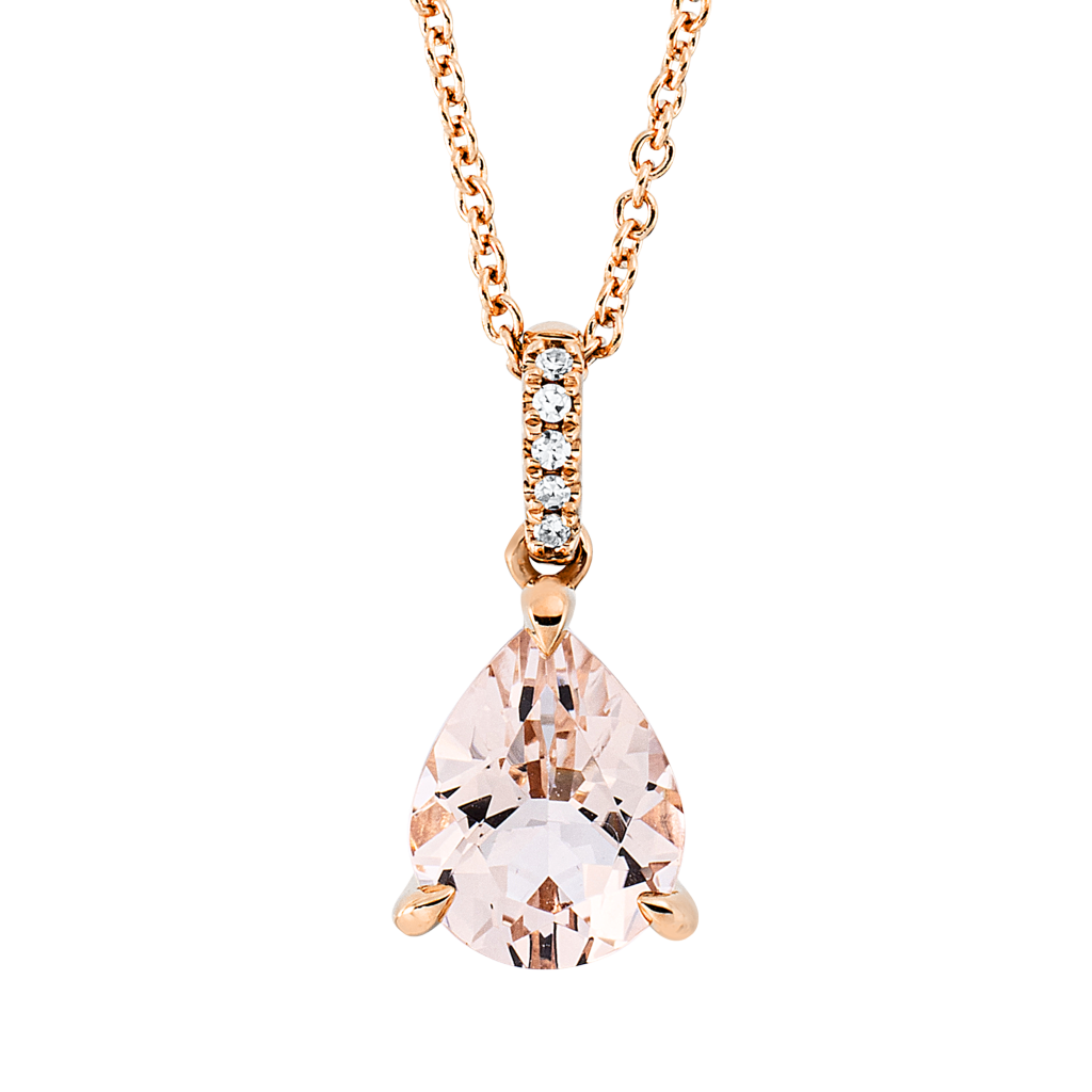 Brogle Classic necklace with morganite pendant Brogle Classic necklace with morganite pendant
