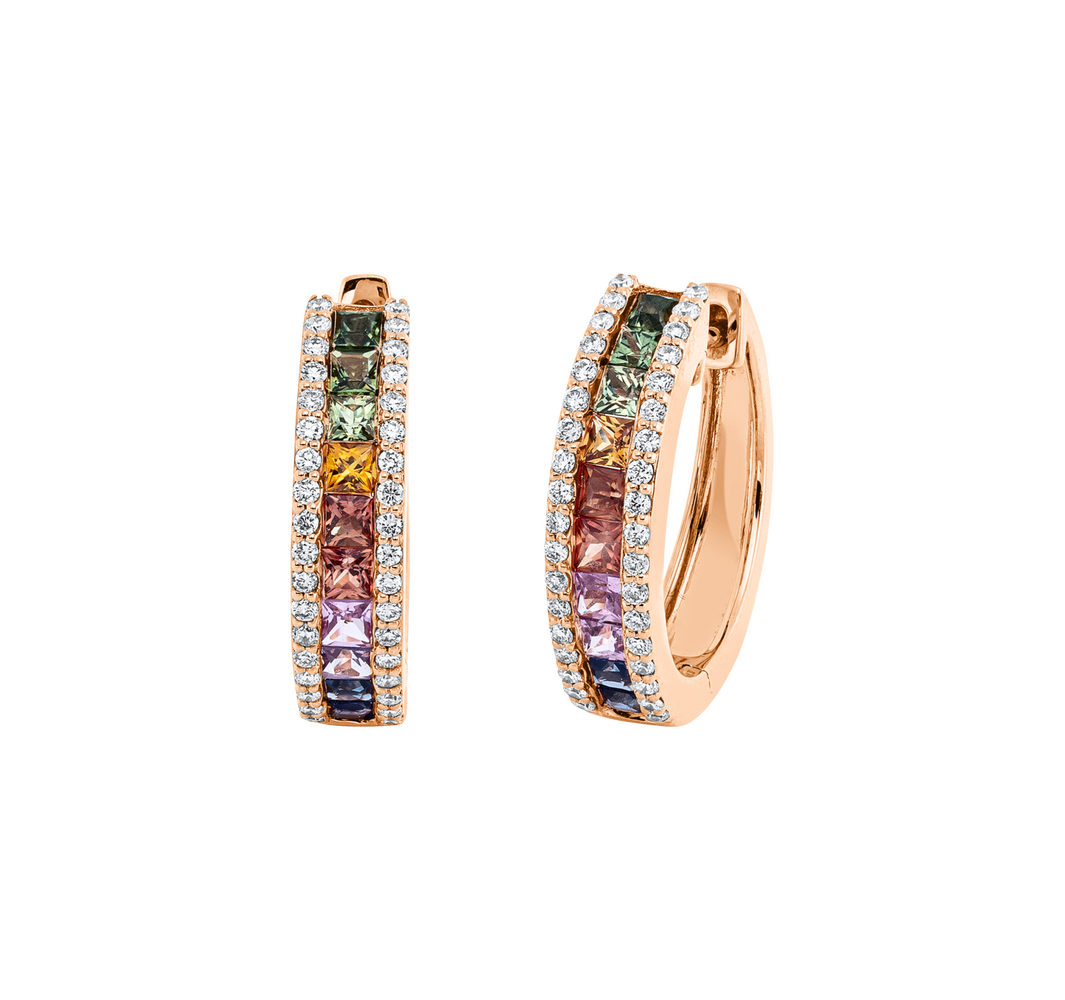 Brogle Classic sapphire hoop earrings Rainbow