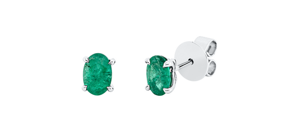 Brogle Classic emerald stud earrings