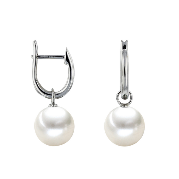 Brogle Selection Ocean freshwater pearl hoop earrings