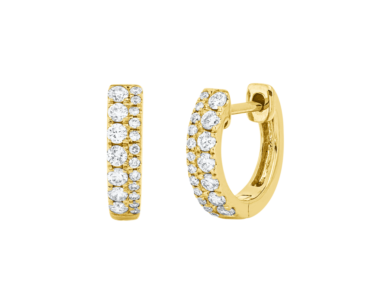 Brogle Classic diamond hoop earrings