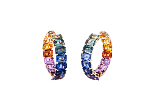 Brogle Selection sapphire hoop earrings Rainbow Brogle Selection sapphire hoop earrings Rainbow