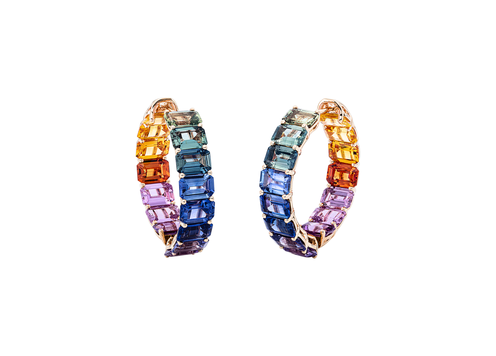 Brogle Selection sapphire hoop earrings Rainbow Brogle Selection sapphire hoop earrings Rainbow