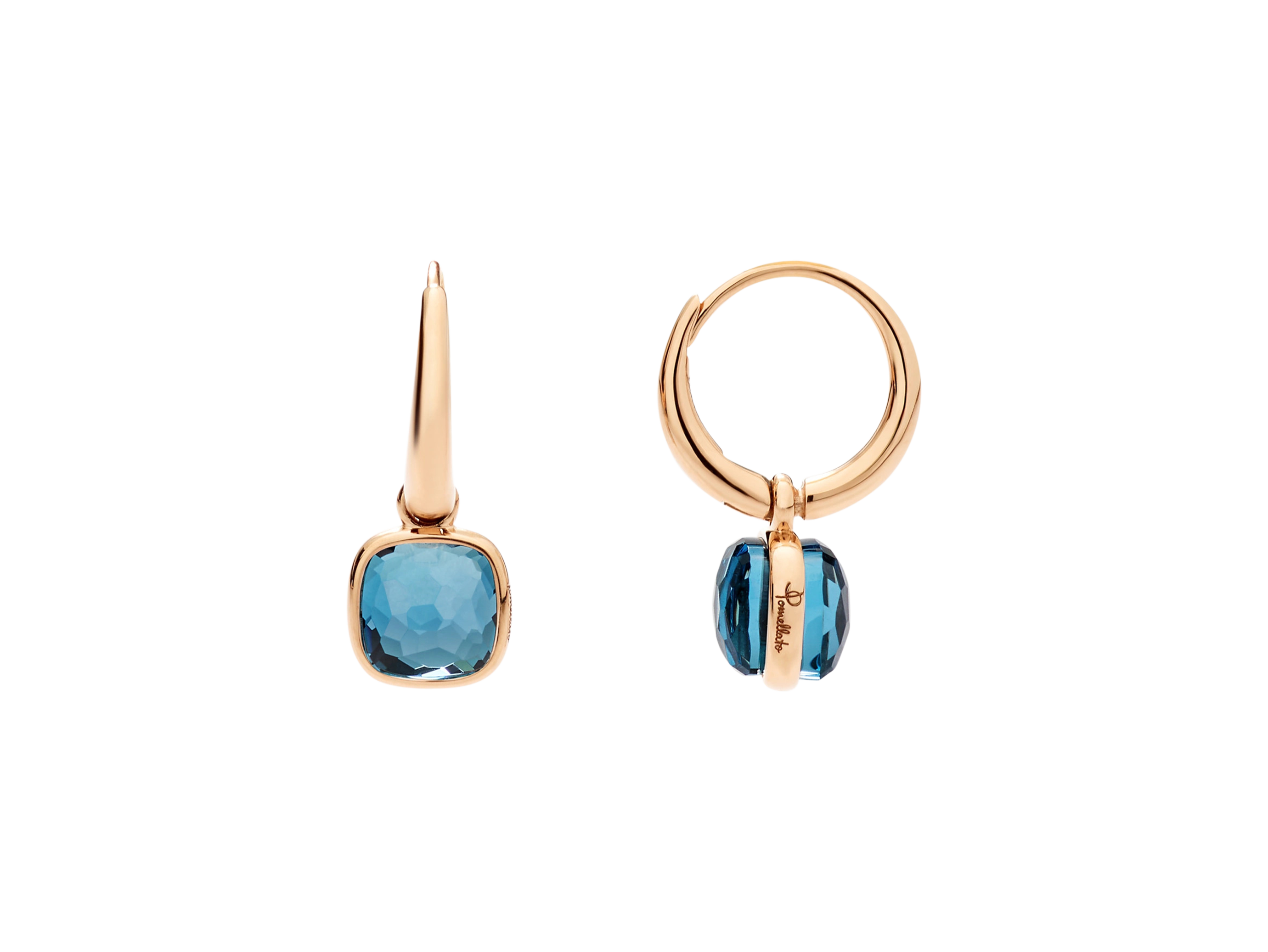 Pomellato Nudo Mini London topaz hoop earrings Pomellato Nudo Mini London topaz hoop earrings