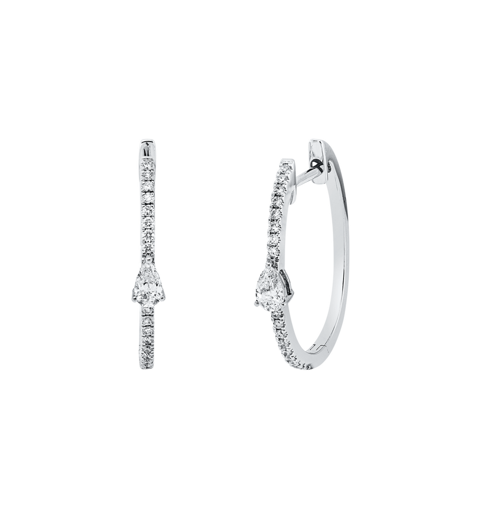 Brogle Classic diamond hoop earrings