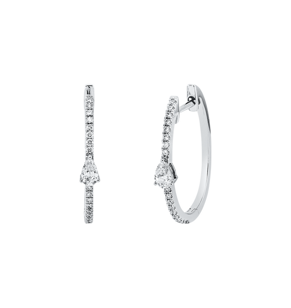 Brogle Classic diamond hoop earrings