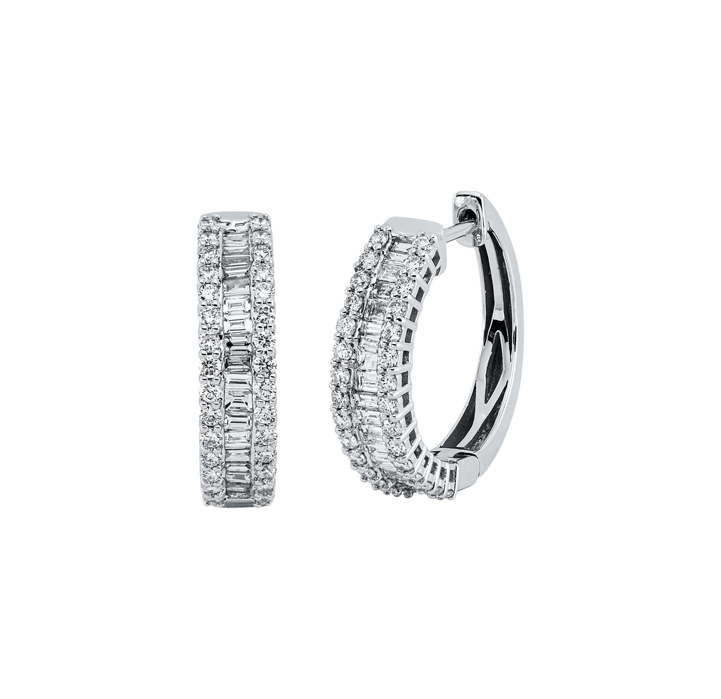 Brogle Selection Casual diamond hoop earrings