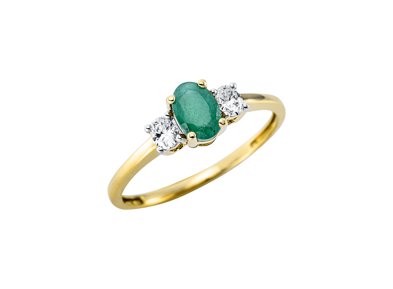 Brogle Classic Bicolor Emerald Ring