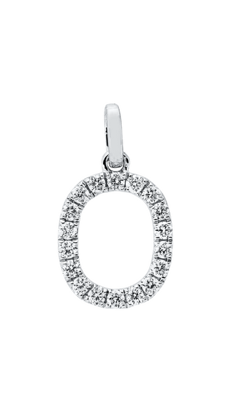 Brogle Classic letter pendant O with diamonds