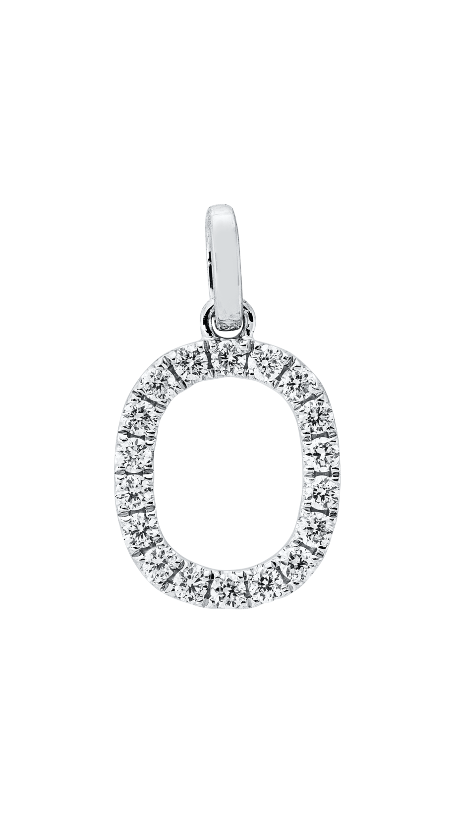 Brogle Classic letter pendant O with diamonds Brogle Classic letter pendant O with diamonds