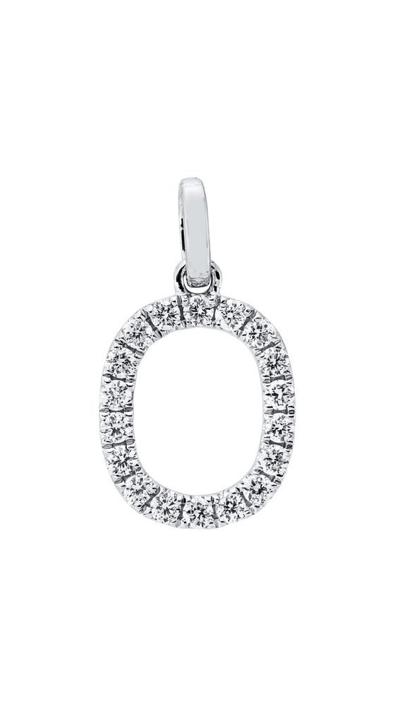 Brogle Classic letter pendant O with diamonds Brogle Classic letter pendant O with diamonds