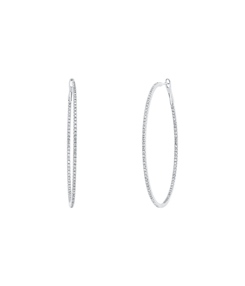 Brogle Classic diamond hoop earrings Brogle Classic diamond hoop earrings