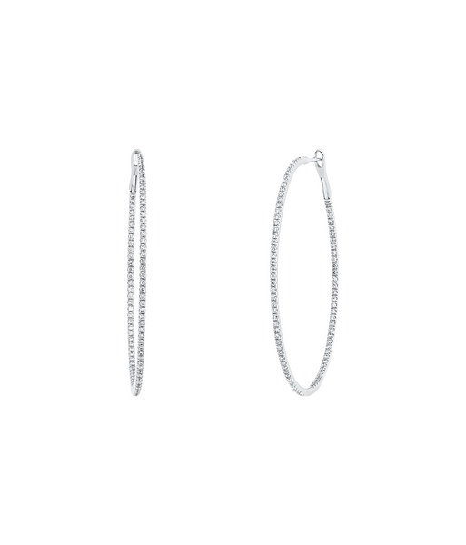 Brogle Classic diamond hoop earrings