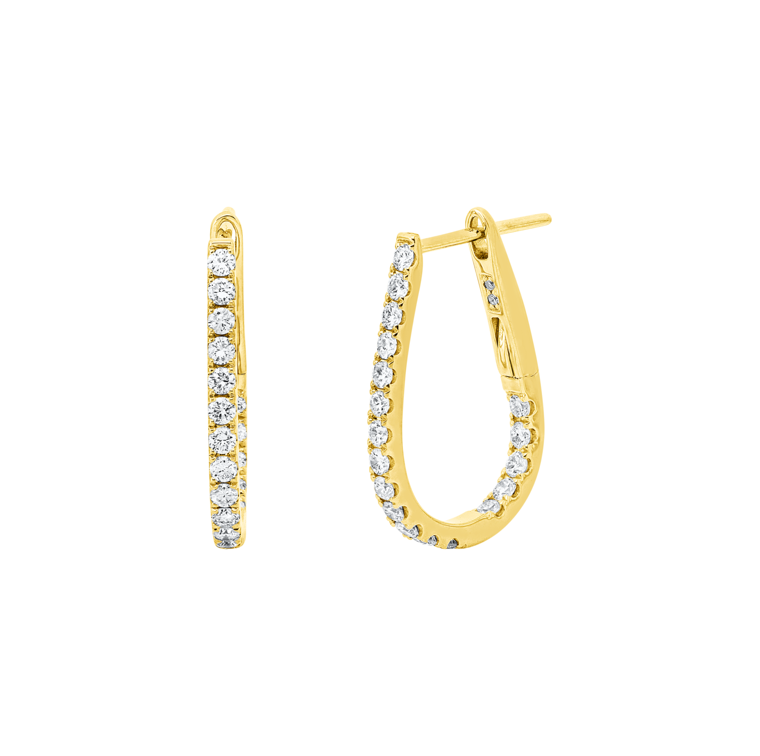 Brogle Classic diamond hoop earrings