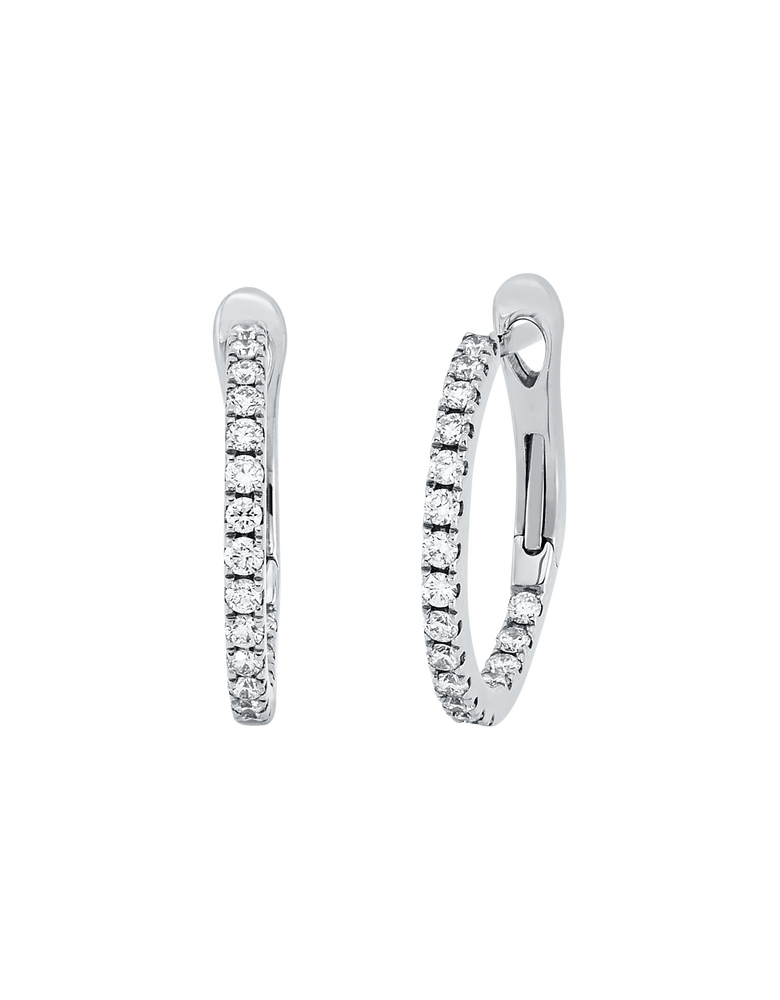 Brogle Classic diamond hoop earrings