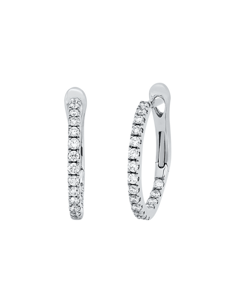 Brogle Classic diamond hoop earrings